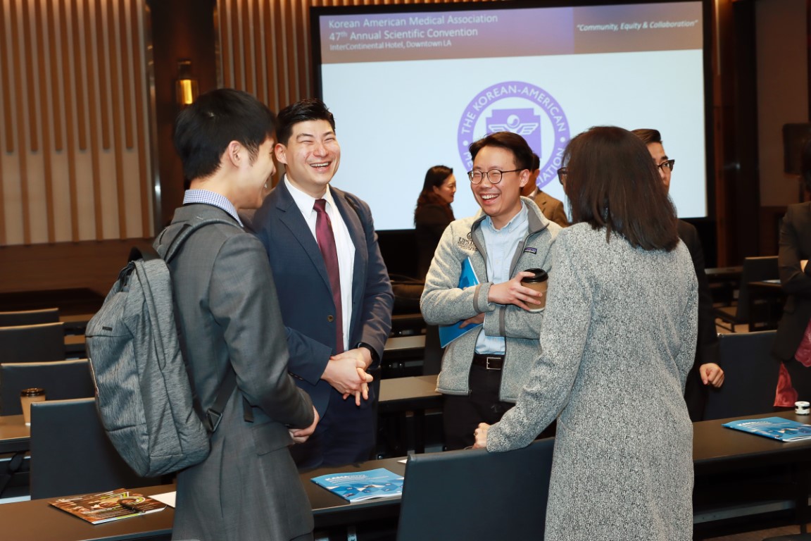Military medical professionals at convention